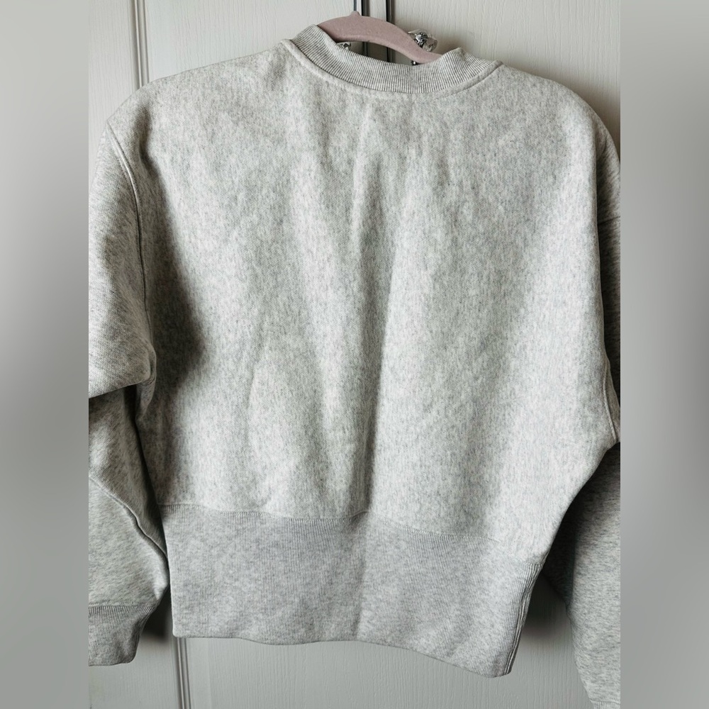 Champion Gray Beige Sweatshirt, women size XS, cropped, cotton, New - Picture 5 of 10